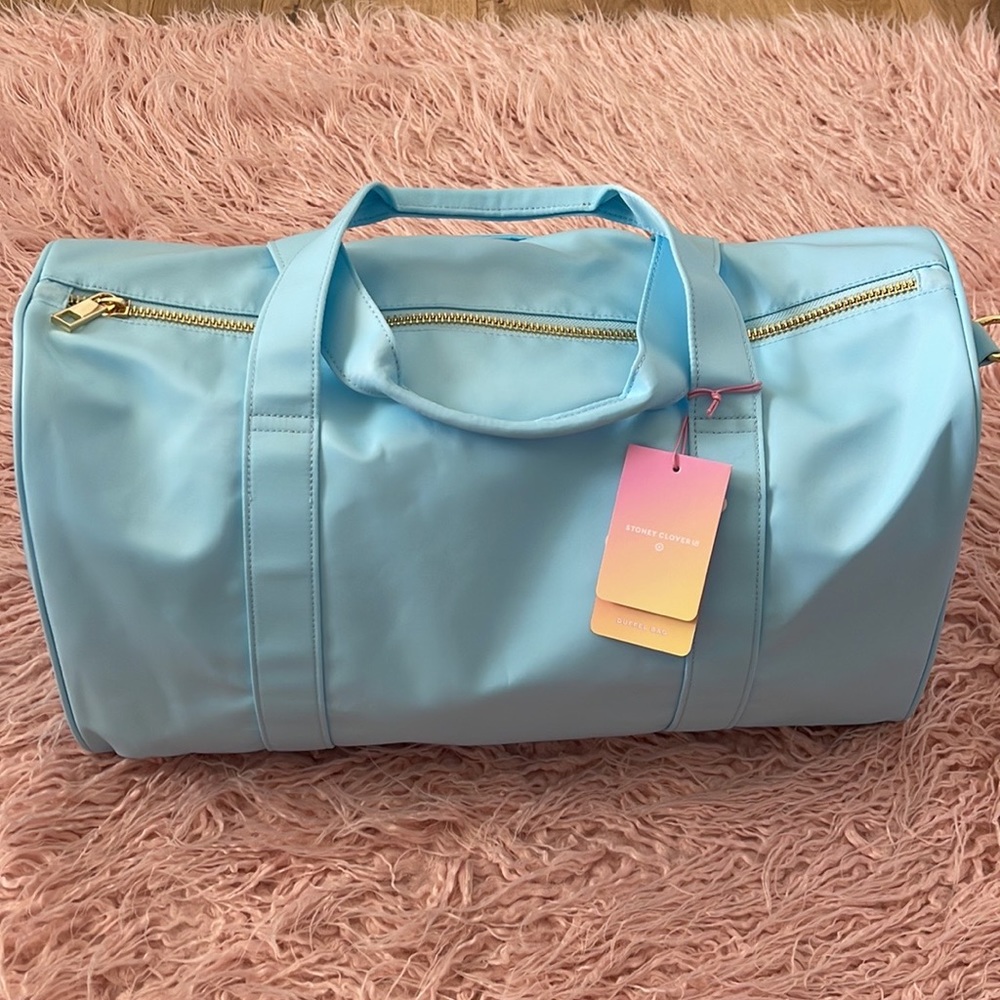 Stoney Clover Lane sky blue duffel bag